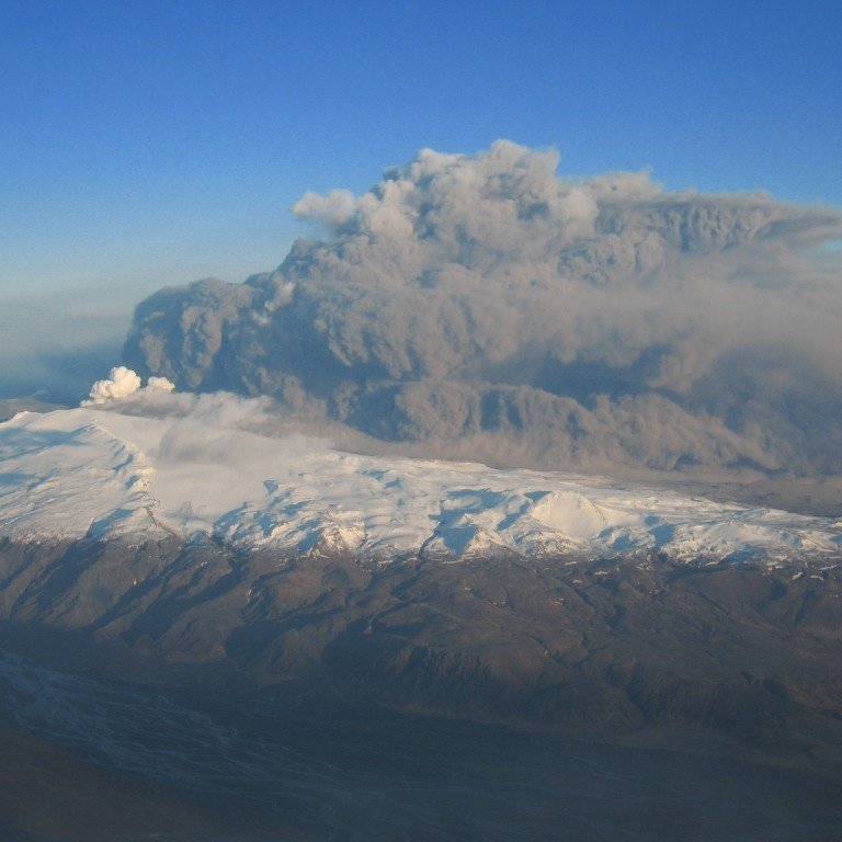 Ash cloud over Eyjafjallajokull
