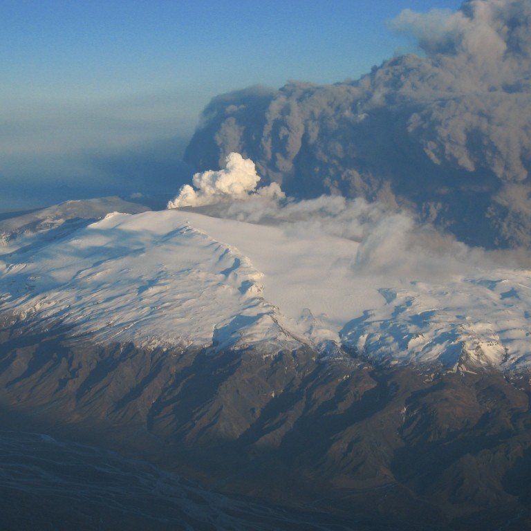 Ash cloud over Eyjafjallajokull