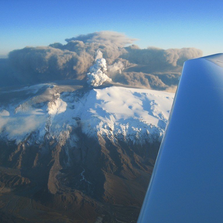 Ash cloud over Eyjafjallajokull