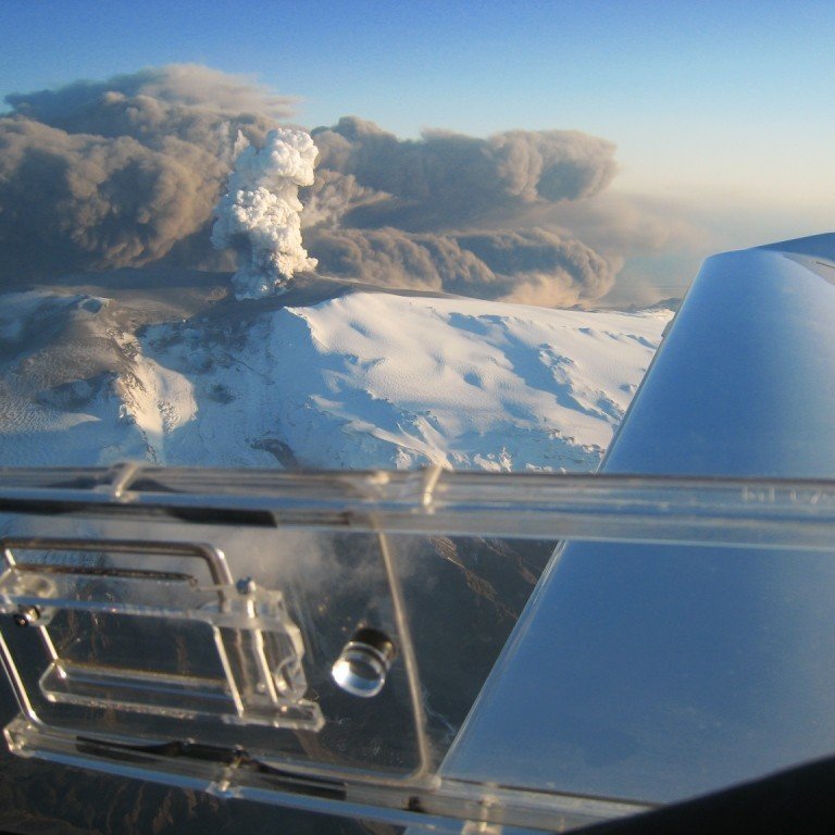 Ash cloud over Eyjafjallajokull