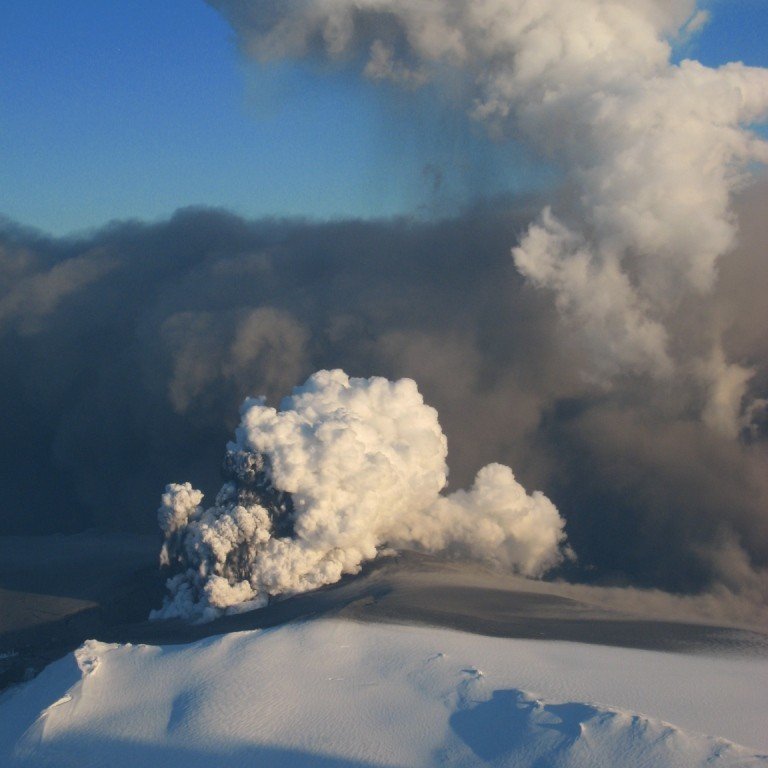 Ash cloud over Eyjafjallajokull