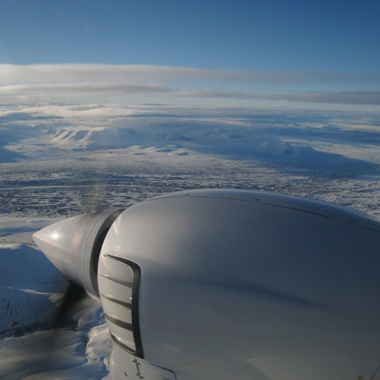Veðrið var gott á leiðinni tilbaka frá Egilsstöðum og útsýni fallegt yfir landinu