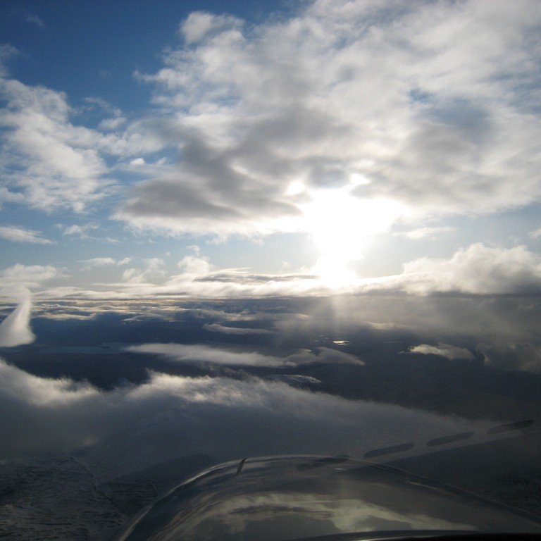 Veðrið var gott á leiðinni tilbaka frá Egilsstöðum og útsýni fallegt yfir landinu