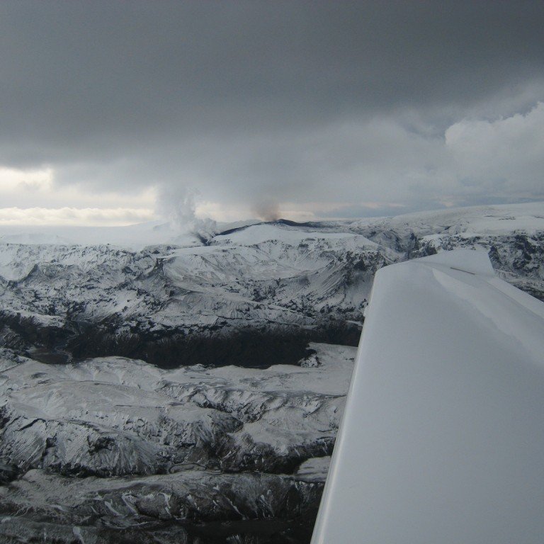 The photo of the volcanic eruption in Eyjafjallajokull Iceland, was taken by Sigurdur Steinn Matthiasson, flight instructor at Keilir on 22 March 2010