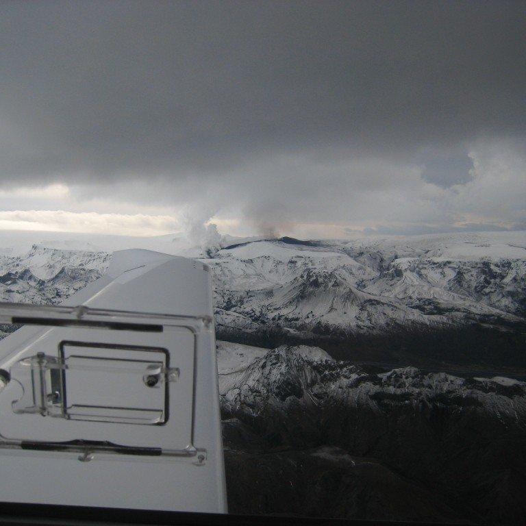 The photo of the volcanic eruption in Eyjafjallajokull Iceland, was taken by Sigurdur Steinn Matthiasson, flight instructor at Keilir on 22 March 2010