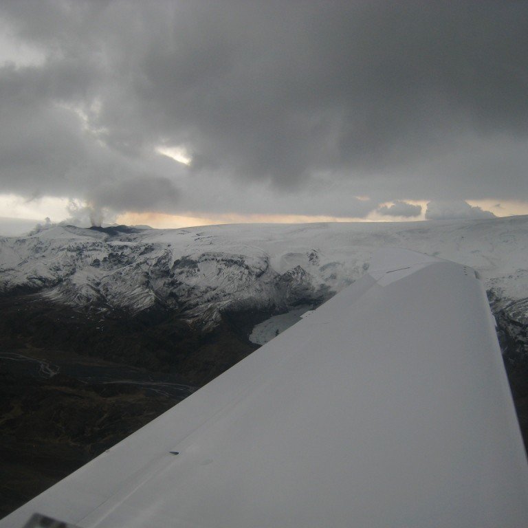 The photo of the volcanic eruption in Eyjafjallajokull Iceland, was taken by Sigurdur Steinn Matthiasson, flight instructor at Keilir on 22 March 2010