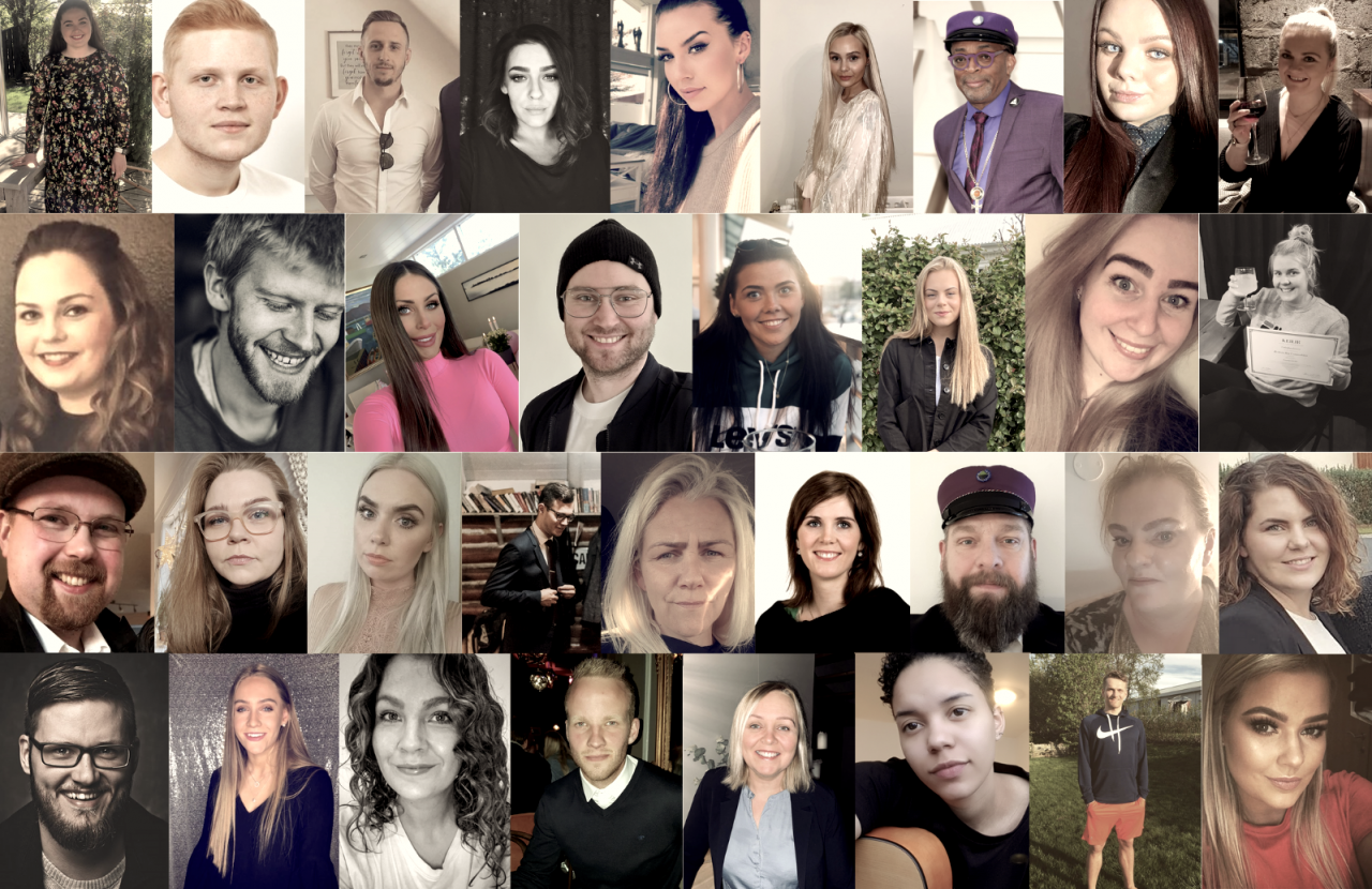 Myndir af hluta útskriftarhóp úr fjarnámi Háskólabrúar og námi í fótaaðgerðafræði í janúar 2021.