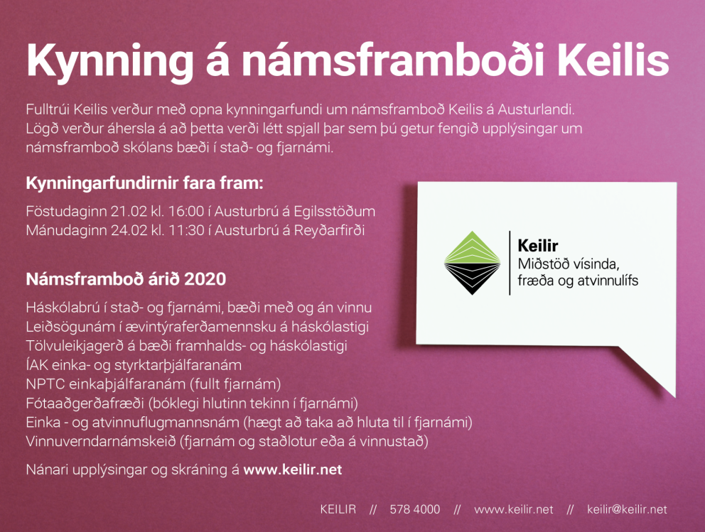 Námskynningar á Austurlandi