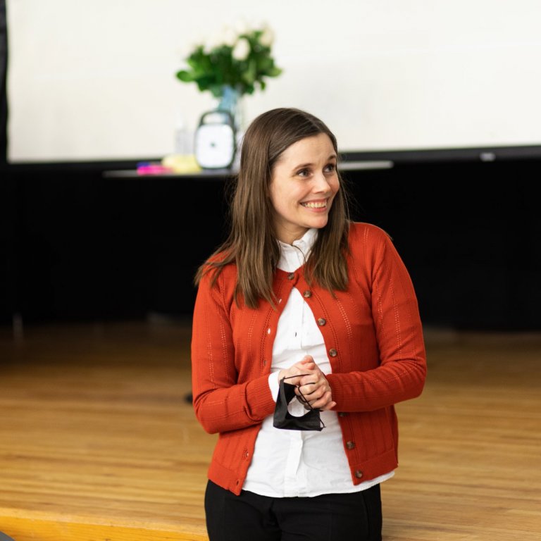 Katrín Jakobsdóttir, forsætisráðherra, heimsótti Keili á ferð sinni um Reykjanesið.